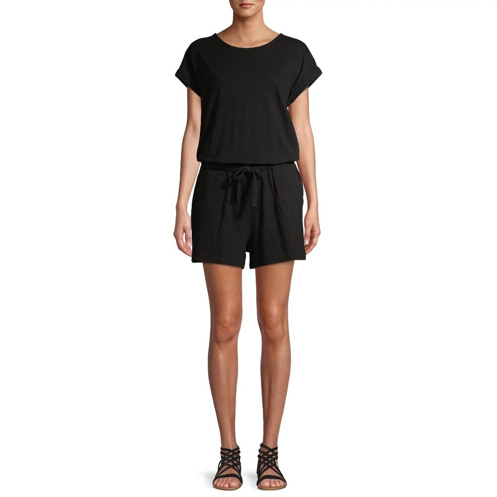 NWT Time and Tru Crew Neck Short Sleeve Relaxed Fit Romper (Women's) S (4-6) - Picture 1 of 5